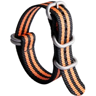 BINLUN Premium Nylon-Uhrarmband, 5-Ring-Edelstahlschließe, Robust & Komfortabel, Unisex, für 18–24 mm Handgelenke
