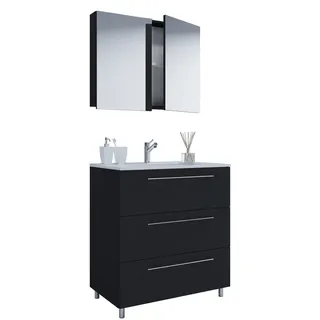 VCM Badmöbel-Set 3-tlg. Schwarz
