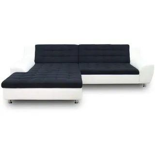 DOMO. collection Ecksofa Morton, Sofa in L-Form, Eckcouch aus Leder mit edlem Microfaser-Polster, Couch, Polsterecke, Kunstleder, 304 x 200 x 84 cm (BxTxH), schwarz/weiß
