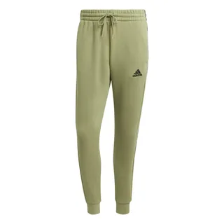 Adidas Essentials Fleece Tapered Cuff 3-Stripes Pants, Herren Hose, Tent Green,