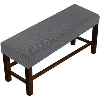 Blausky 1 Stück L(130-150cm)/B(35-50cm)/H(20cm) Universal Stretch Bezug für Esszimmerbank,elastischer Bank Schonbezug,abnehmbar und waschbar,Husse Deko Bankbezug für Sitzbank,Flurbank,Dunkelgrau