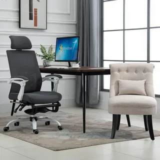 Homcom Relaxsessel mit Rückenkissen Polyester 69 x 77 x 52,5 cm Weiß
