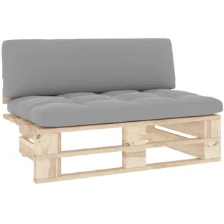 vidaXL Outdoor-Mittelsofa Paletten Imprägniertes Kiefernholz - Grau