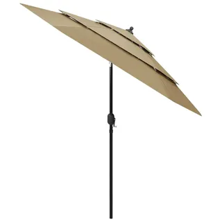vidaXL Sonnenschirm mit Aluminium-Mast 3-lagig Taupe 2,5 m - Taupe
