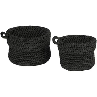Butlers Aufbewahrungskorb (2-tlg.) Store It , Schwarz , Kunststoff , 21x19x21 cm , Badaccessoires