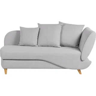 BELIANI Chaiselongue Rechtsseitig Hellgrau Leinenoptik mit Bettkasten Dekokissen Modern Récamiere Liegesofa Sitzmöbel Wohnzimmer Jugendzimmer - Grau, Braun