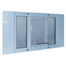 Ideal Pet Products Aluminium-Schiebe-Fenstertür, verstellbar für Fensterbreiten von 58,4 cm bis 71,1 cm, Größe M 17,8 x 29,8 cm Klappengröße