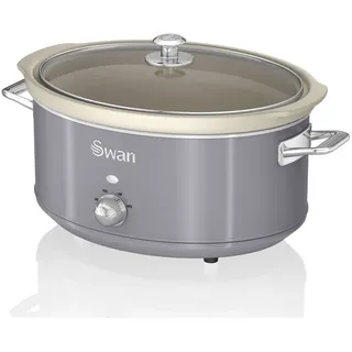 Swan Retro Slow Cooker 6,5L, Antihaft-Keramisches PFOA- und PTFE-freies, Vintage 320W