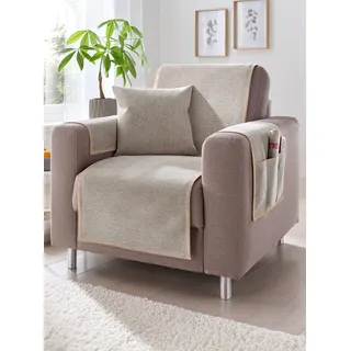 Tagesdecke Gr. 1, grau (taupe), B:50cm L:140cm, 55% Polyacryl, 25% Baumwolle, 20% Polyester, Tagesdecken, Tagesdecke