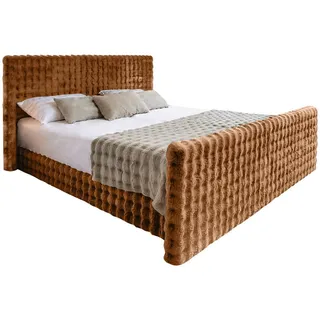 kaiser möbel Boxspringbett mit bettkasten, matratze, topper, Blanket stoff Bubble 120x200 cm Kupfer H2-Pocket - Kupfer