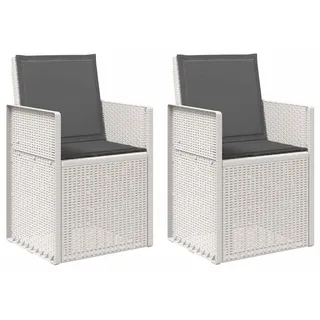 vidaXL Garten Esszimmerstühle 2 pcs Weiß und Anthrazit PP - Weiß
