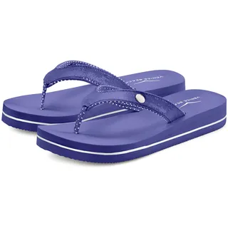 Venice Beach Badezehentrenner »Sandale, Pantolette« Zehentrenner, Badeschuh ultraleicht mit Glitzerband VEGAN, blau