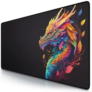 TITANWOLF - XXL Speed Gaming Mauspad 900 x 400mm - XXL Mousepad - Tischunterlage Large Size - verbessert Präzision und Geschwindigkeit - Dragon