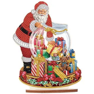 JISHSHAY Weihnachten Diamond Painting Tischdekoration Weihnachtsmann Diamant Painting Tischdekoration Diamantmalerei Tischdeko Diamaond Malerei Tisch Deko Christmas Diamant Malerei Ornamente