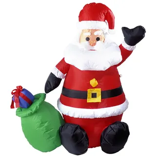 w widmann milano party fashion 7503B - Aufblasbarer leuchtender Weihnachtsmann mit integriertem Gebläse, 122 cm, Dekoration