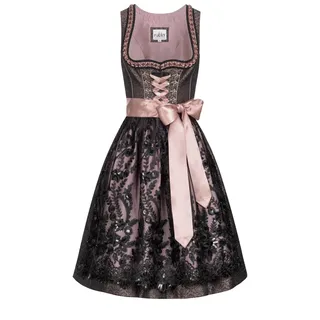 Dirndl NÜBLER "Dirndl midi Selina", Damen, Gr. 44, EURO, schwarz, Obermaterial: 100% Polyester PES., Kleider Dirndl