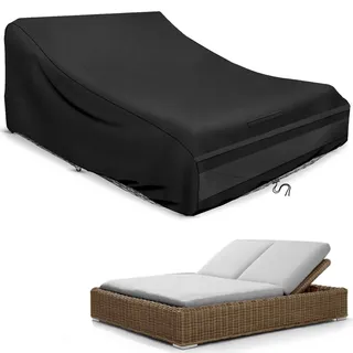 Sonnenliegen-Abdeckung für 2 Personen Doppelliege, Outdoor, wasserdicht, Doppel-Sonnenliege, Relaxer, Gartenliege, Schutzhülle, winddicht, UV-beständig...