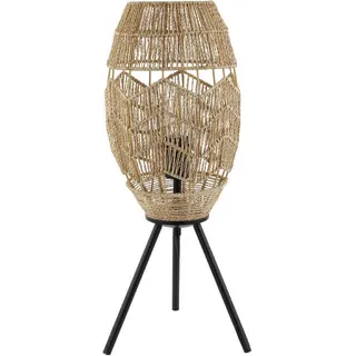 HOME DELUXE Tischlampe aus Jute KIKO - Natur | Boho Tischlampe, Skandi Tischlampe, Jute Tischlampe - Naturbelassen, Beige