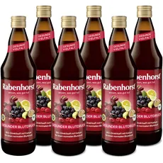 RABENHORST Gesunder Blutdruck BIO 6er Pack (6 x 700 ml) - Rote Bete-Mehrfruchtsaft mit Kalium für einen normalen Blutdruck