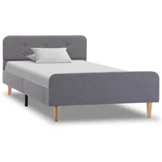 vidaXL Bettgestell Hellgrau Stoff 100x200 cm - Grau