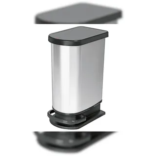 Rotho Abfalleimer 50 l Silber