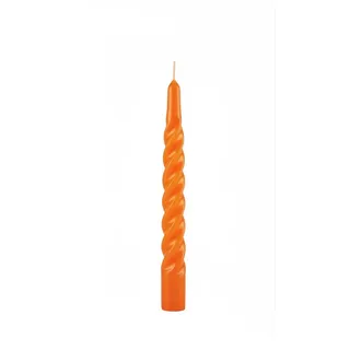 Lackierte Kerzen Tortiglione Ø 2,2 cm H 21 cm - 3 Stück - Orange