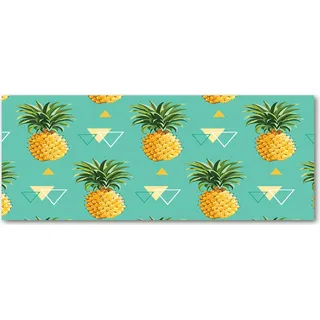Tulup® Küchenrückwand Spritzschutz aus Glas -125x50 -Spritzschutz auf gehärtetes Glas Deko Essen & Getränke Ananas