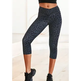LASCANA ACTIVE Caprileggings mit allover Druck, leo, anthrazit