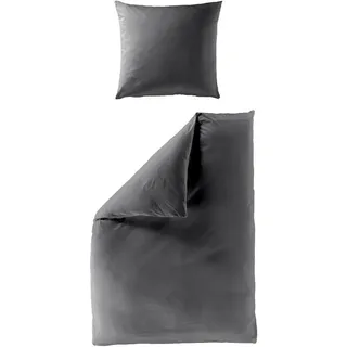 BIERBAUM Mako-Satin Bettwäsche Set 3899 (155 x 220/ 80 x 80 cm, 10 grafit)