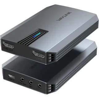 WAVLINK 4K HDMI-Videoaufnahmekarte, HDMI-Videoaufnahmekarte für Live-/Game-Streaming, extrem niedrige Latenz, VRR-Unterstützung, Plug-and-Play, funktioniert mit Windows/Mac/Linux/Android