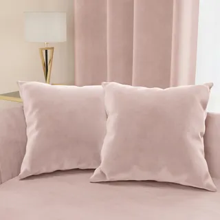 Petti Artigiani Italiani - 2 Sofakissen aus Samt mit Füllung, Kissenbezüge für Schlafzimmer, Möbelkissen aus Samt mit verdecktem Reißverschluss, Puder, 2 Stück - 30 x 30 cm