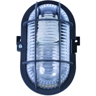 Tec Hit 138000 Bullauge oval 60 W schwarz + Gitter