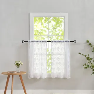 yj yanjun Scheibengardine Ösen 66 x 91 cm Weiß 2 St.