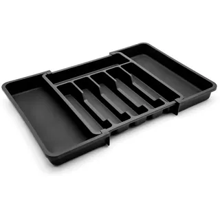 BigDean Jumbo Besteckeinsatz ausziehbar 57 x 38 cm Schwarz