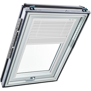 Original Roto Jalousette ZJA für Roto Dachfenster Führungsschiene Weiß Aluminium Jalousie für Roto Dachfenster der Baureihe Designo R6/R8, i8 und Classic K 64/84 mit Größe 074/160 07/16 Farbe Weiß