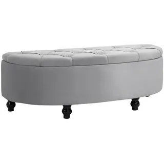 Homcom Truhenbank Samt Grau 120 x 46 x 42 cm