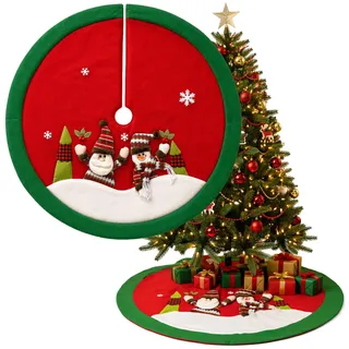 COM-FOUR® Premium Weihnachtsbaumdecke zum Schutz vor Tannennadeln | runde Christbaumdecke für den Weihnachtsbaum - Unterlage mit Weihnachtsmotiv