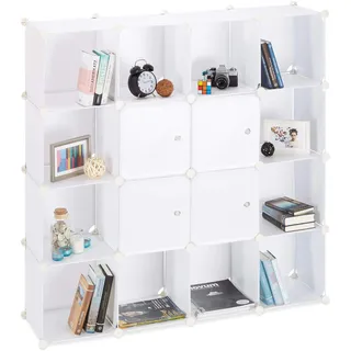 Relaxdays Steckregal Regalsystem 127 x 127 x 31,5 cm Weiß