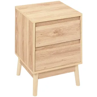 5five simply smart 5five - Nachttisch mit 2 schubladen in eichenholzoptik abana