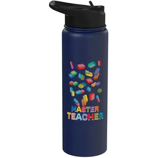 Master Teacher Lustiger Blockbauziegelbauer für Kinder Stainless Steel Insulated Water Bottle