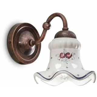 Wandlampe Metall Keramik H: 17 cm E14 Landhaus Wandleuchte Küche Flur ALESSIO