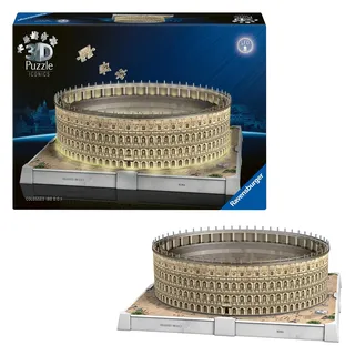 Ravensburger 3D Puzzle Iconics: Kolosseum Rom mit Licht - EIN Wahrzeichen des antiken Rom als detailgetreues und beleuchtetes Modell