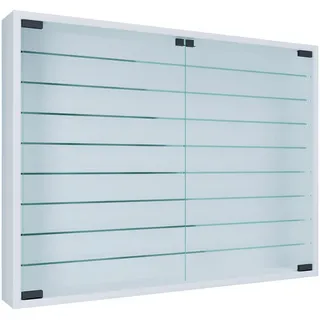 Mid.you Hängevitrine , Weiß , Glas , 8 Fächer , 80x60x10 cm , hängend , Wohnzimmer, Wohnwände, Hängeelemente