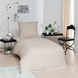 Brielle Bettwäsche Set aus 100% Baumwolle 135 x 200 cm Ecru - Beige