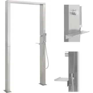 vidaXL Duschpaneelsystem Edelstahl Weiß 0,13 m