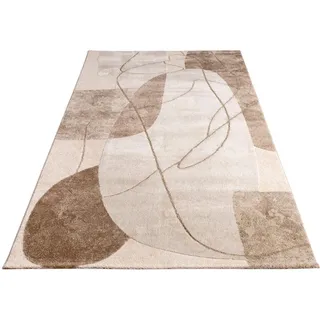 Paco Home Tuana 217", beige, B:160cm H:15mm L:230cm, Polypropylen (PP), Teppiche, Teppich, Kurzflor, modernes 3D-Design, Wohnzimmer