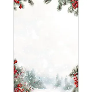 SIGEL Weihnachtsbriefpapier Scandinavian Snow A4 25 Blatt | DP690, Skandinavisches Winterdesign für Weihnachtspost und Einladungen