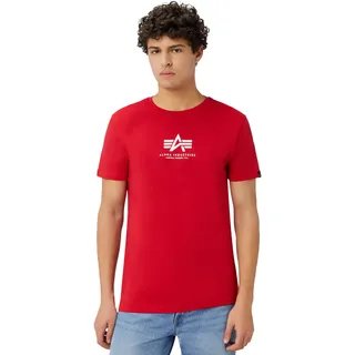 Alpha Industries Herren Basic T Ml T-Shirt, Rot (Speed Red/White), M