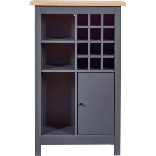 Livetastic Weinschrank , Anthrazit, Eiche Artisan , Metall , 77x124x33 cm , Barzubehör & Weinzubehör, Weinregale
