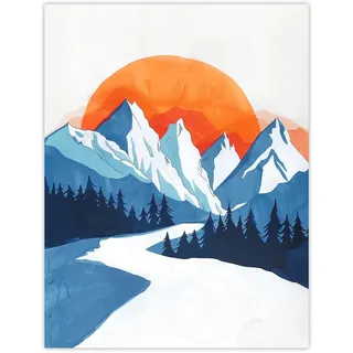 Artery8 Winter Sonnenaufgang Patagonien Anden Berg Ungerahmter großer Druck 46x61 cm